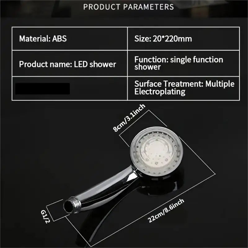 LED Shower Head - 7 Color Auto Self-Powered