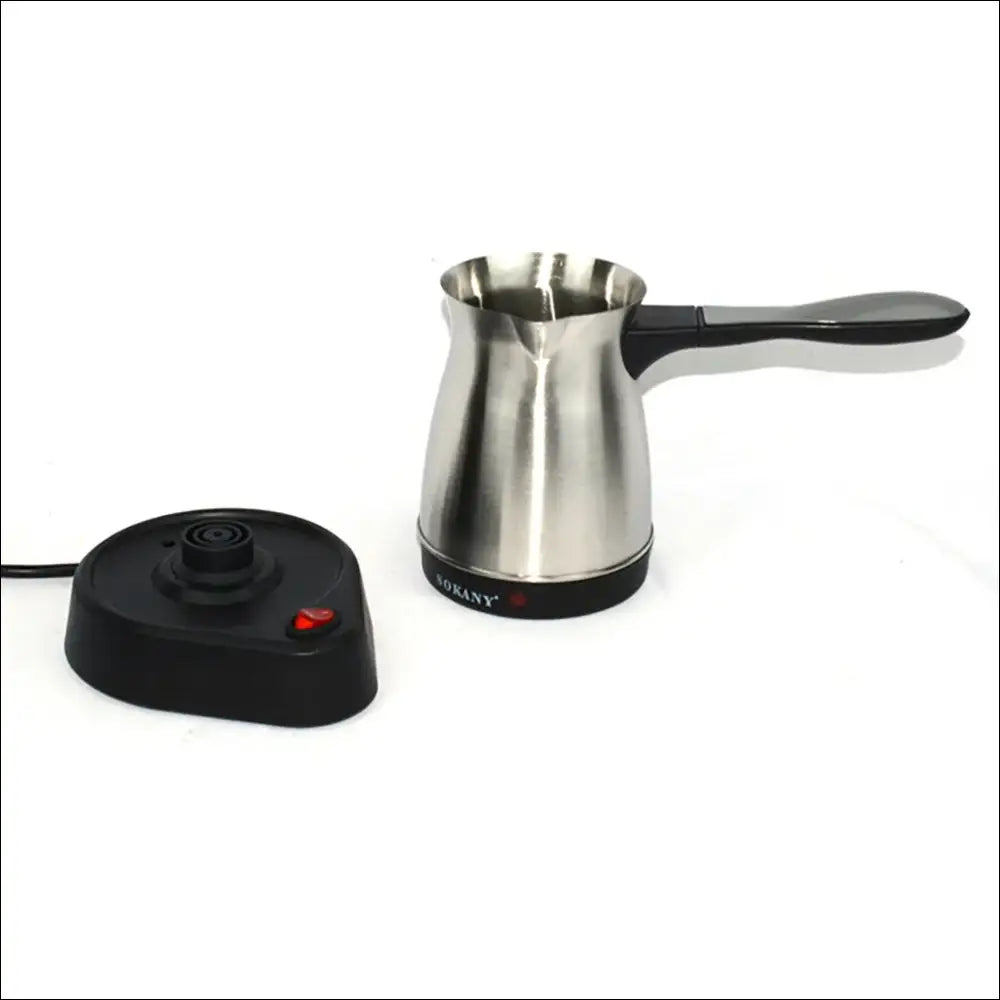 BrewMaster Espresso Turkish coffee maker, stainless steel and durable design.