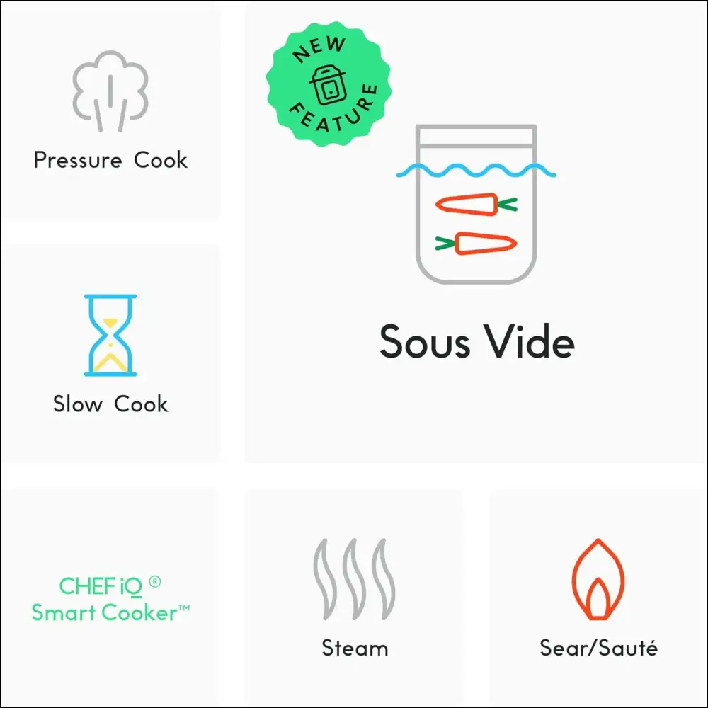 Chef iQ Smart Cooker: Pressure Cook, Sous Vide, Slow Cook, Steam, Sear/Sauté