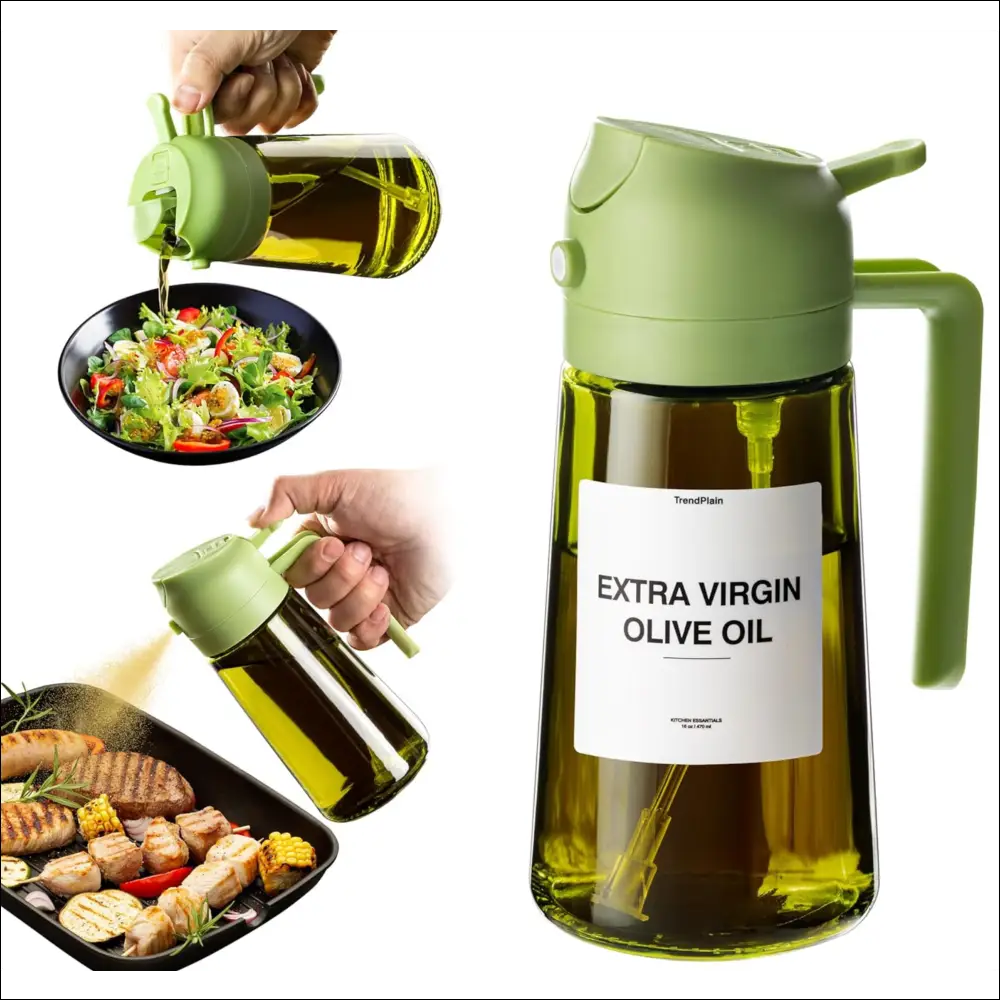 Chefio OilMaster 2-in-1 Olive Oil Dispenser: Spray & Pour Cooking Oil with Ease! Drip-Free, Healthy Cooking
