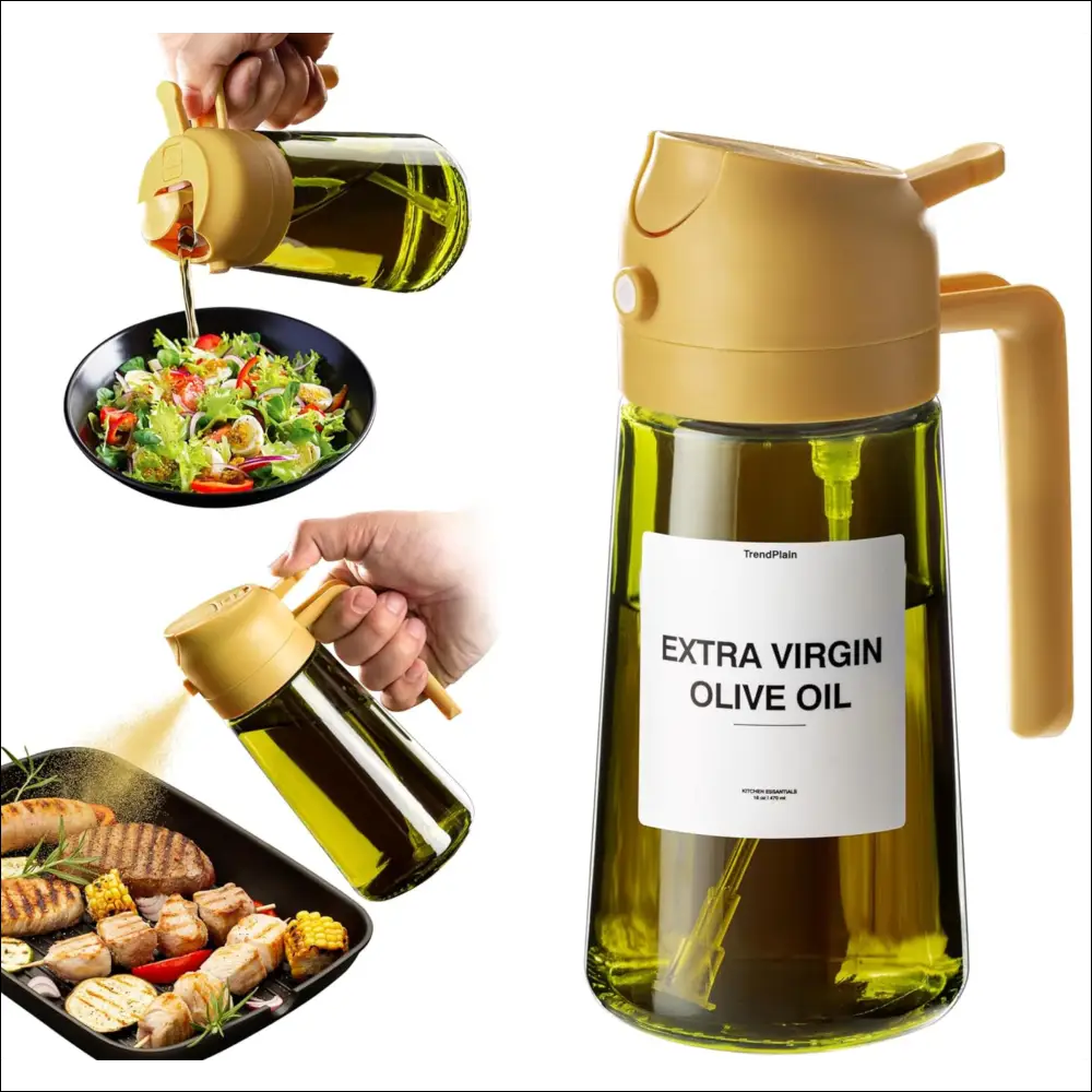 Chefio OilMaster: Oil Dispenser, Olive Oil Sprayer & Pourer for Cooking and Salad, Mess-Free Kitchen