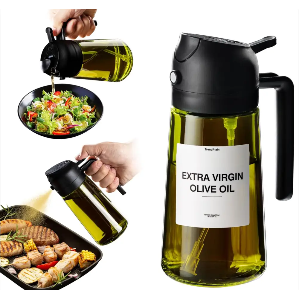 Chefio Oil Dispenser: Using olive oil, spray & pour. Mess-free, easy to use!