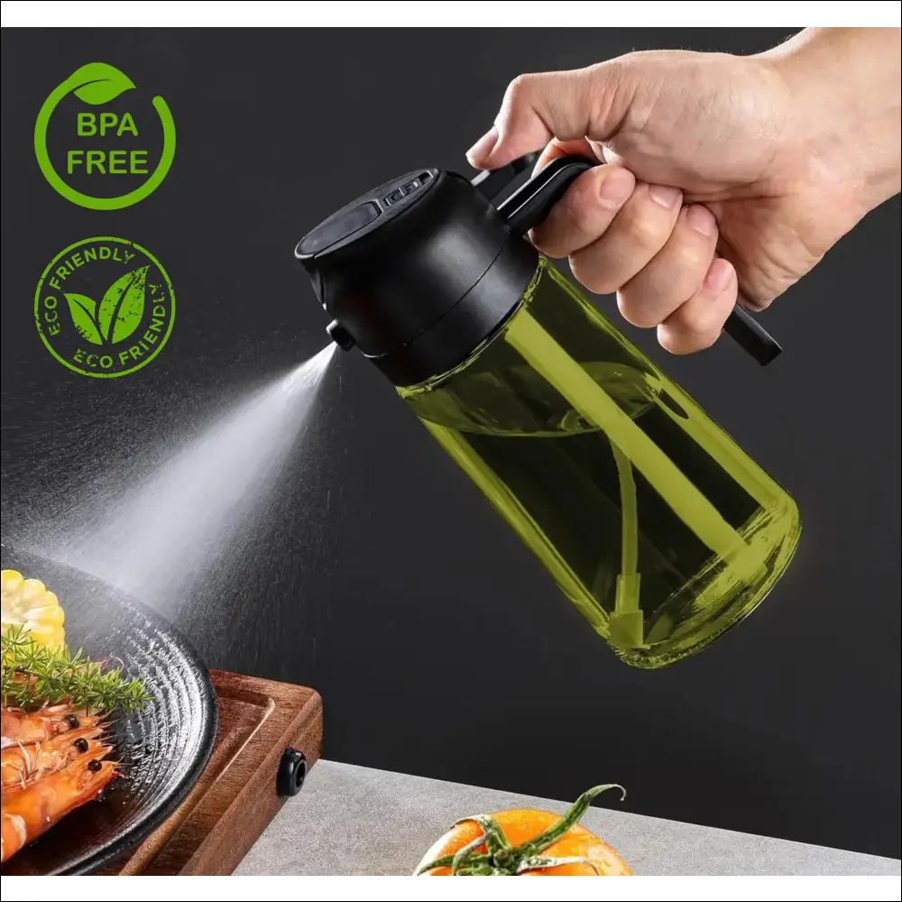 Chefio 2-in-1 Oil Sprayer & Dispenser: Olive & Cooking Oil, Mess-Free Pour, Healthy Cooking. Kitchen Essential, Precise Control.
