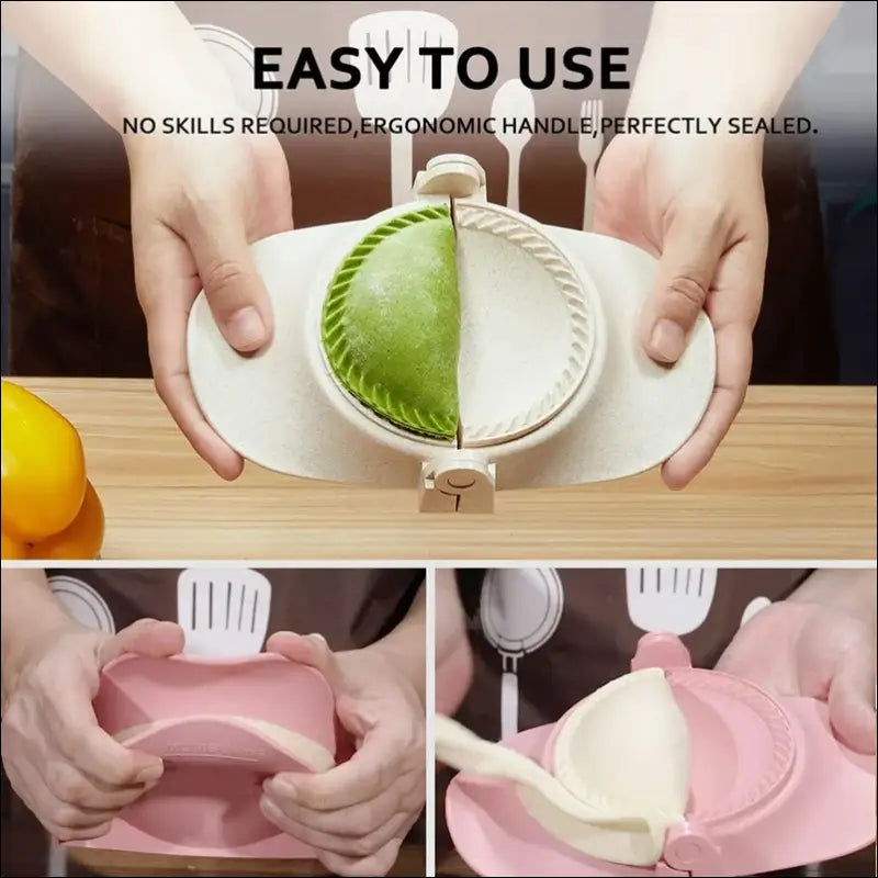 Easy empanadas! Ergonomic Dumpling maker creates perfectly sealed edges.