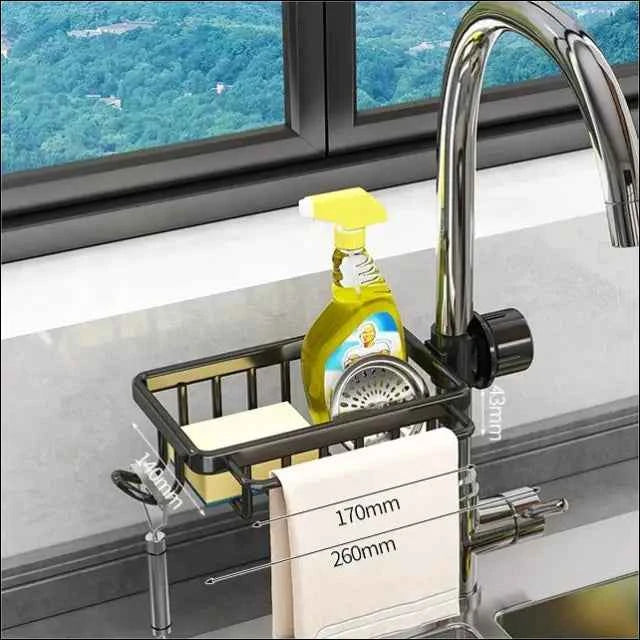 Chefio SinkSmart Organizer - Sink Caddy, Sponge Holder, Dish Drainer
