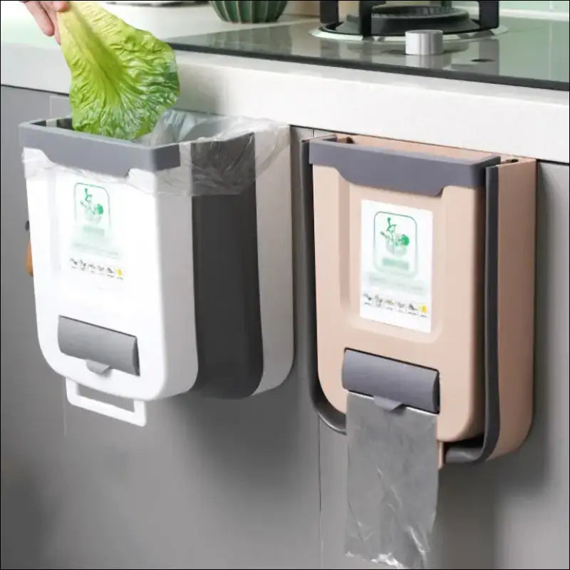 EcoFold Wall Bin™ - Wall-Mounted, Lidded Trash Can | Kitchen Organizer