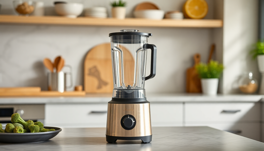 A modern portable blender on a kitchen countertop