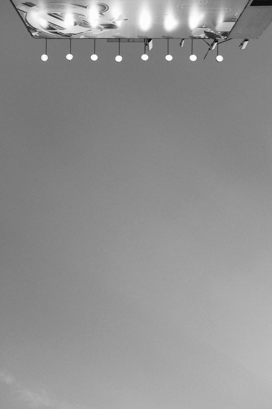 billboard grey-scale photography