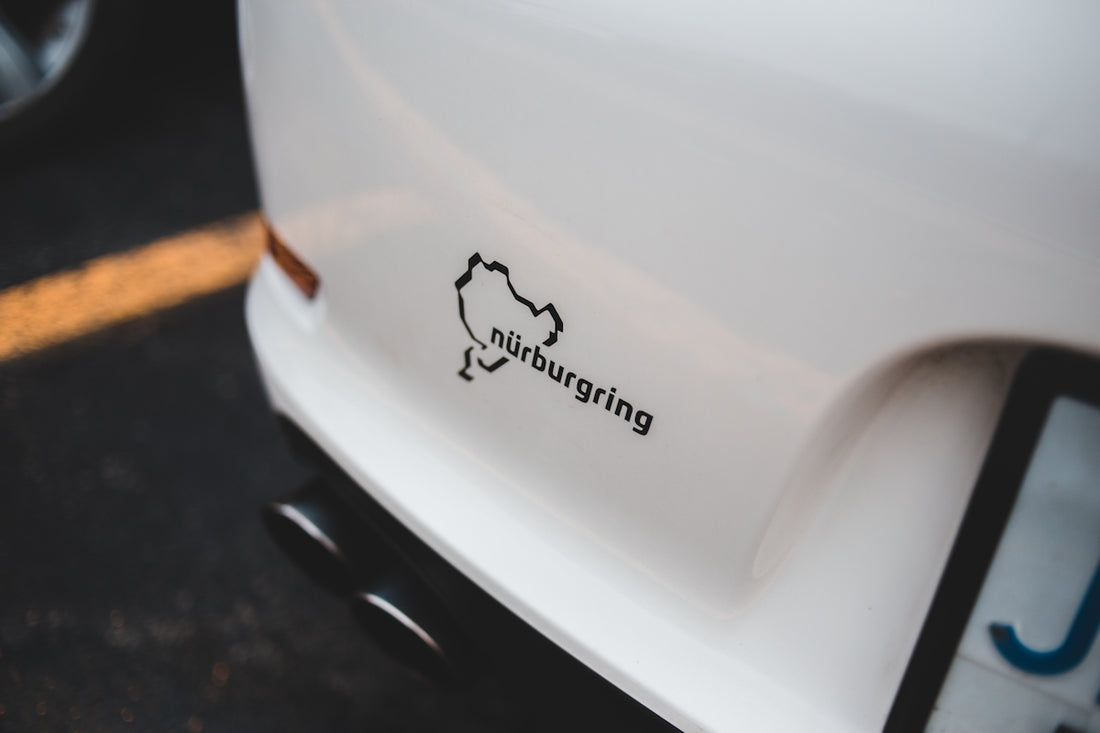 white and black car door