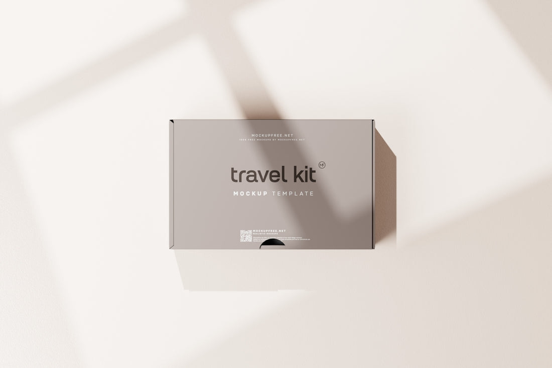 a box of travel kit sitting on top of a table