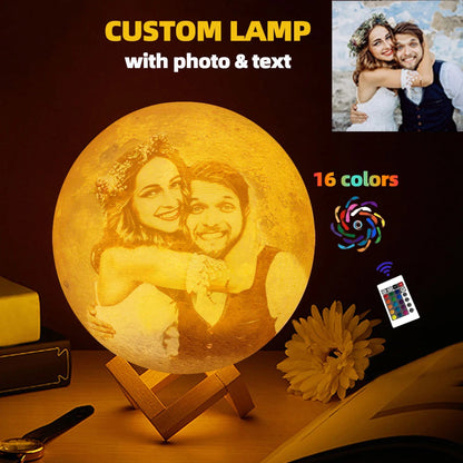 3D Moon Lamp - Custom Photo & Text USB Night Light