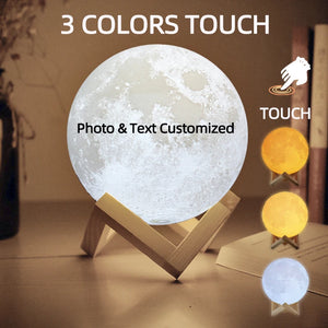 3D Moon Lamp - Custom Photo & Text USB Night Light