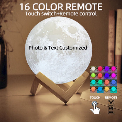 3D Moon Lamp - Custom Photo & Text USB Night Light