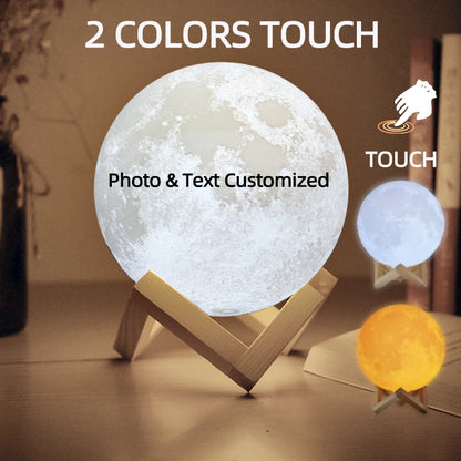 3D Moon Lamp - Custom Photo & Text USB Night Light