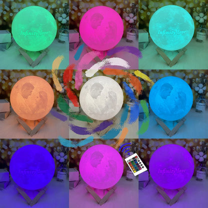 3D Moon Lamp - Custom Photo & Text USB Night Light
