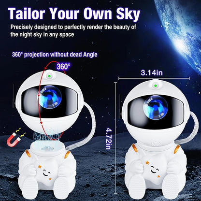 Astronaut Galaxy Projector Night Light - White