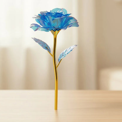 Eternal Rose LED Lamp - Silk Flower Glass Dome