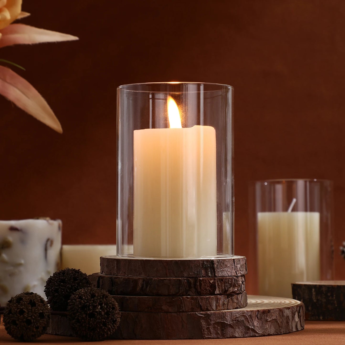 Glass Cylinder Candle Holder - Borosilicate