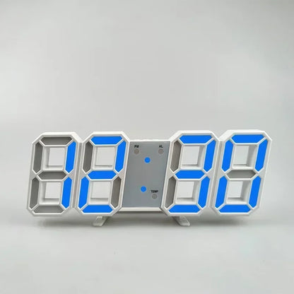 3D LED Digital Alarm Clock - Wall/Desktop Black