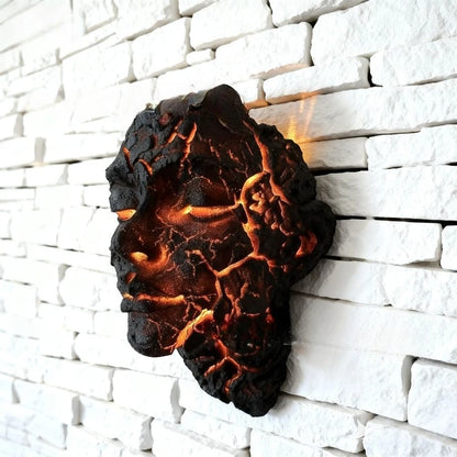 Black Lava LED Wall Lamp - Orange Cracks