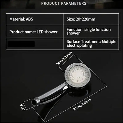 LED Shower Head - 7 Color Auto Self-Powered