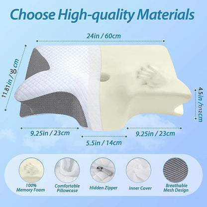 2 in 1 Ergonomic Orthopedic Pillow - Neck Pain Relief