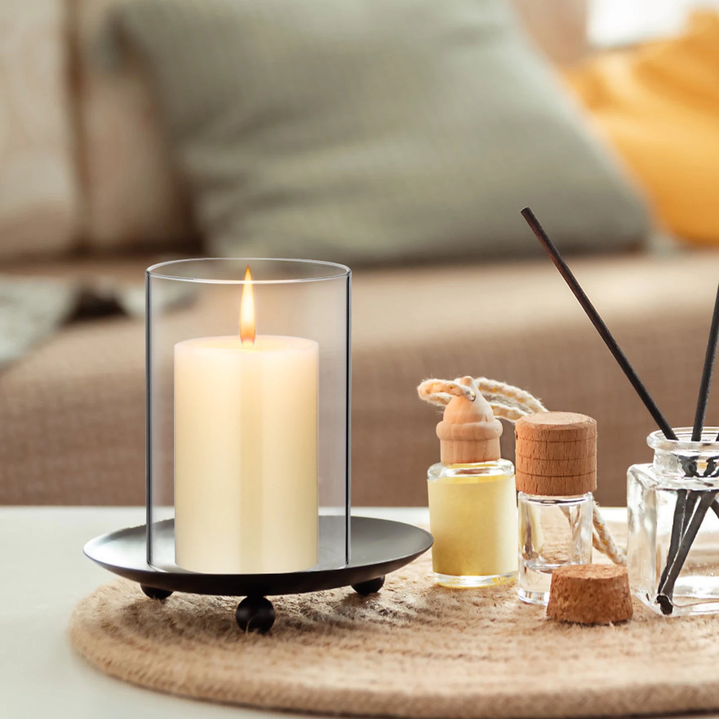 Glass Cylinder Candle Holder - Borosilicate