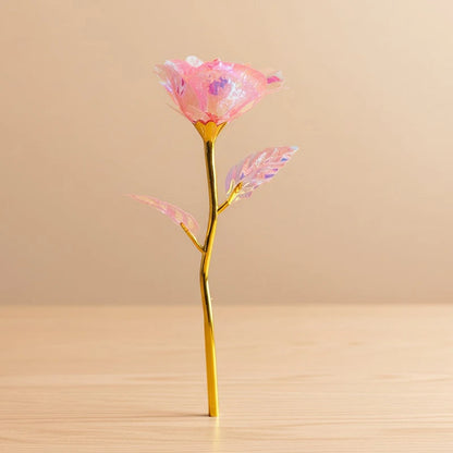 Eternal Rose LED Lamp - Silk Flower Glass Dome