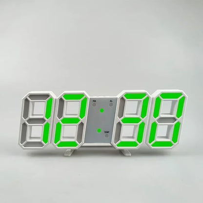 3D LED Digital Alarm Clock - Wall/Desktop Black