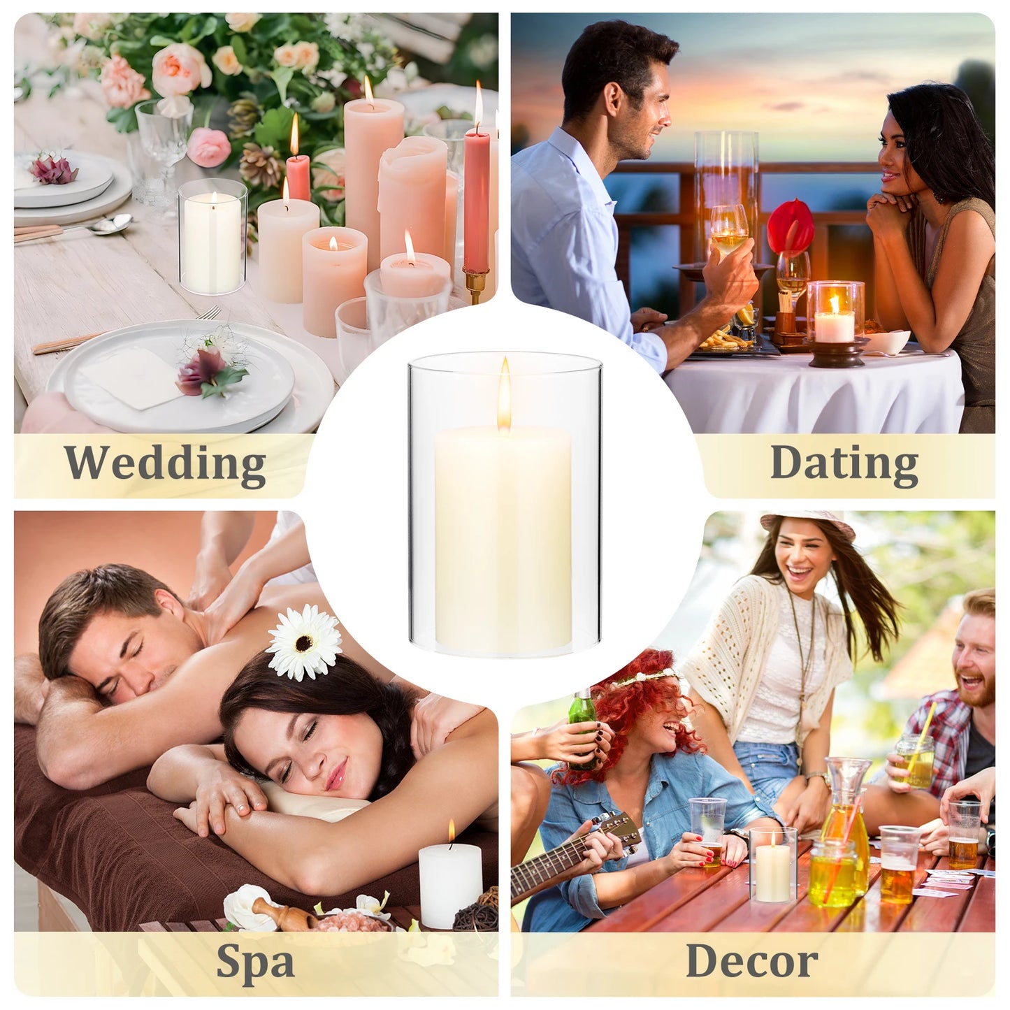 Glass Cylinder Candle Holder - Borosilicate
