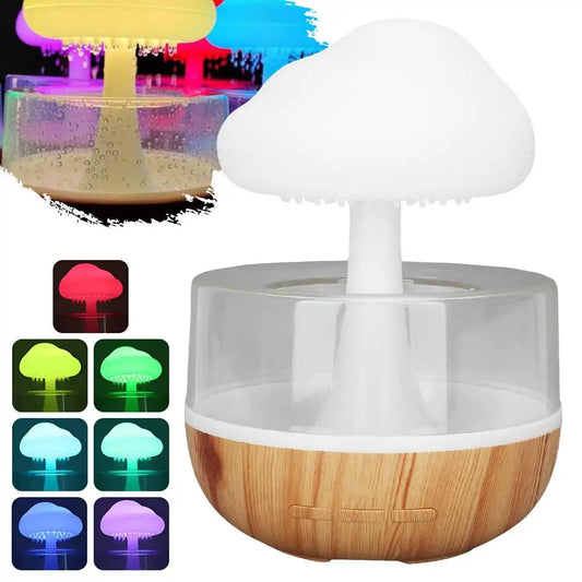 Rain Cloud Humidifier Rain Colorful Mushroom Cloud Raindrop Atmosphere Lamp