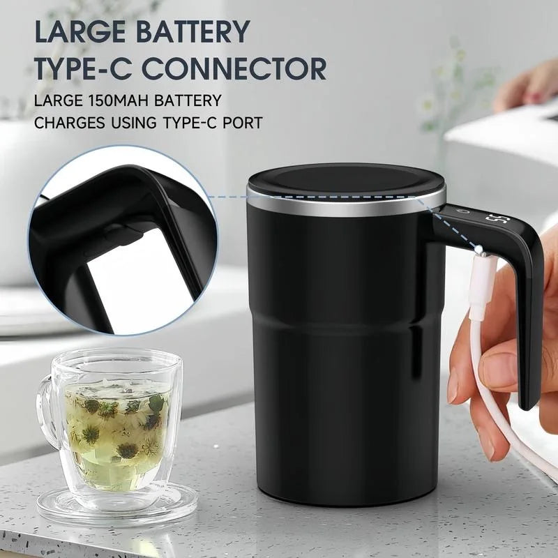380ML Electric Coffee Mug - Self Mixing IP67 Waterproof