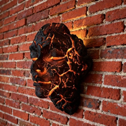 Black Lava LED Wall Lamp - Orange Cracks