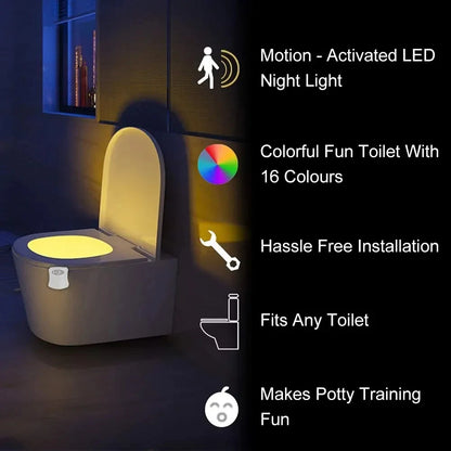 Chefio Motion Sensor Toilet Light - RGB 8 Color LED