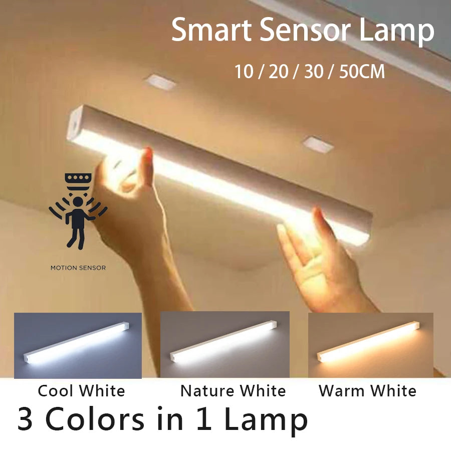 Motion Sensor LED Bar Light USB Rechargeable - 10cm