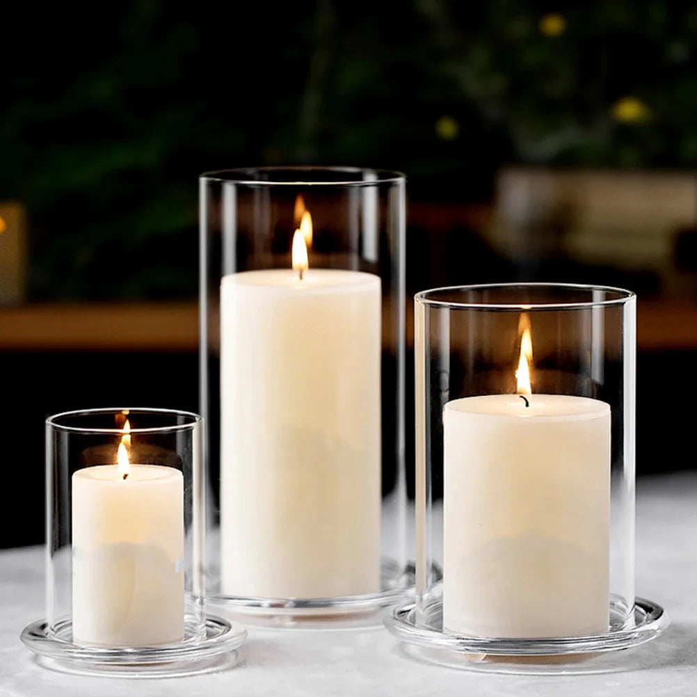 Glass Cylinder Candle Holder - Borosilicate