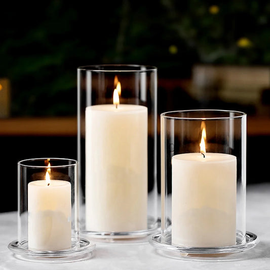 Glass Cylinder Candle Holder - Borosilicate