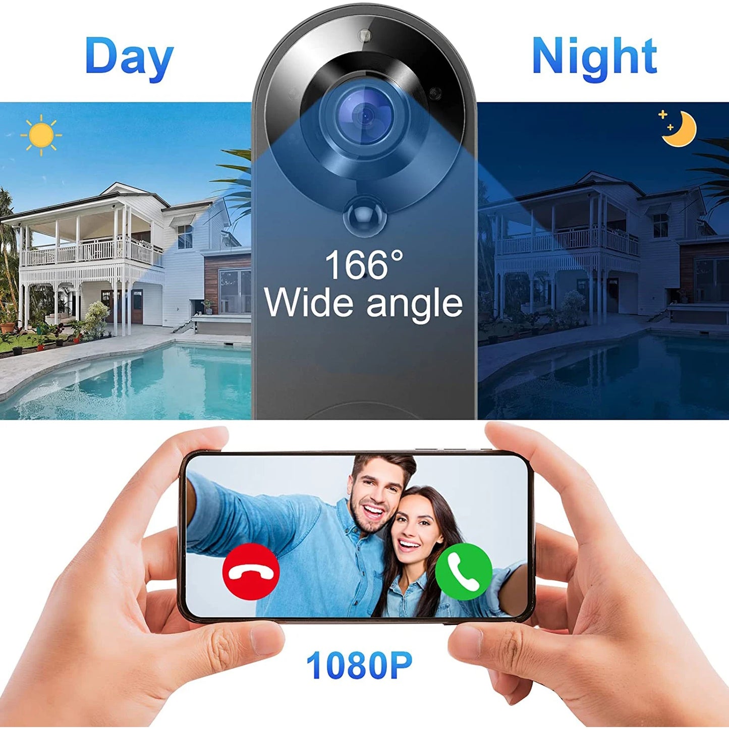 1080P WiFi Smart Wireless Video Doorbell Camera