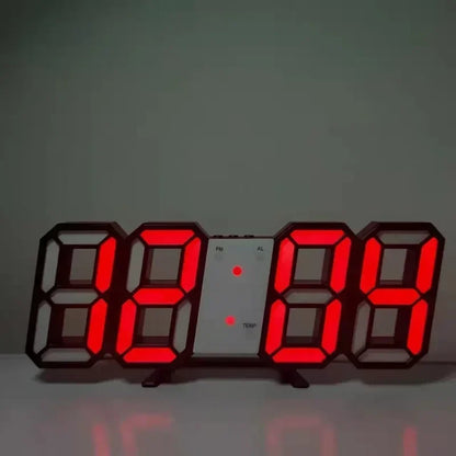 3D LED Digital Alarm Clock - Wall/Desktop Black