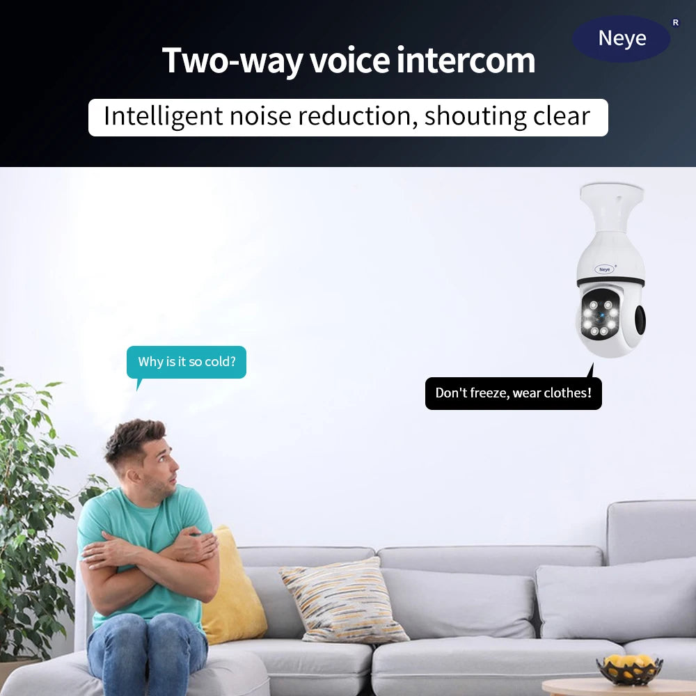 8MP 4K WiFi Light Bulb Camera E27 - Night Vision