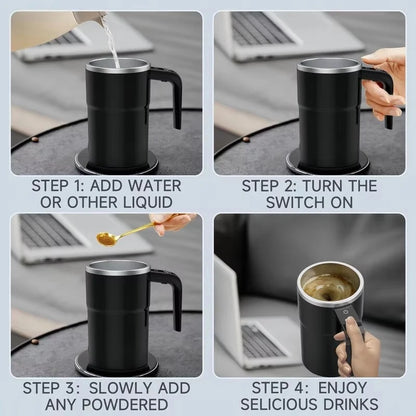 380ML Electric Coffee Mug - Self Mixing IP67 Waterproof