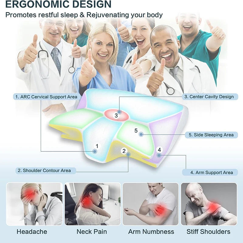 2 in 1 Ergonomic Orthopedic Pillow - Neck Pain Relief