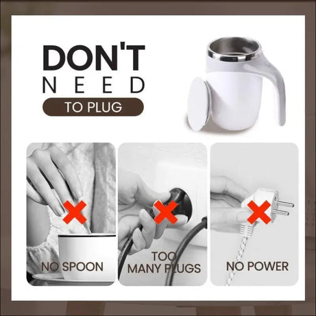 AutoStir Cordless Coffee Mug: Self-Stirring, Automatic Tea Mixer - No Spoon or Plug Needed! Portable & Convenient Mug.
