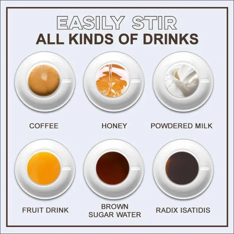 Drinks Showcase: Coffee, Honey, & More in Automatic Stirring Mugs - Self-Mixing Beverages!