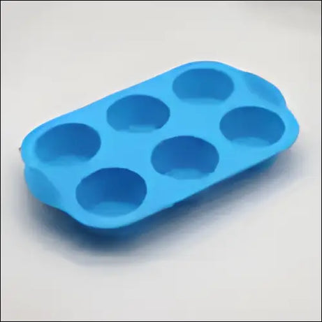Blue Silicone Muffin Tray - Non-Stick, 6-Cup Baking Pan | Easy Clean, Oven Safe