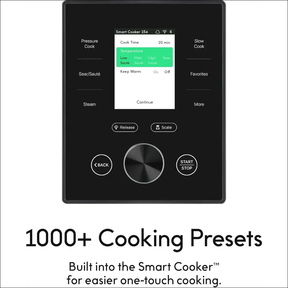 Chef iQ Smart Cooker: Touchscreen Interface with Cooking Presets