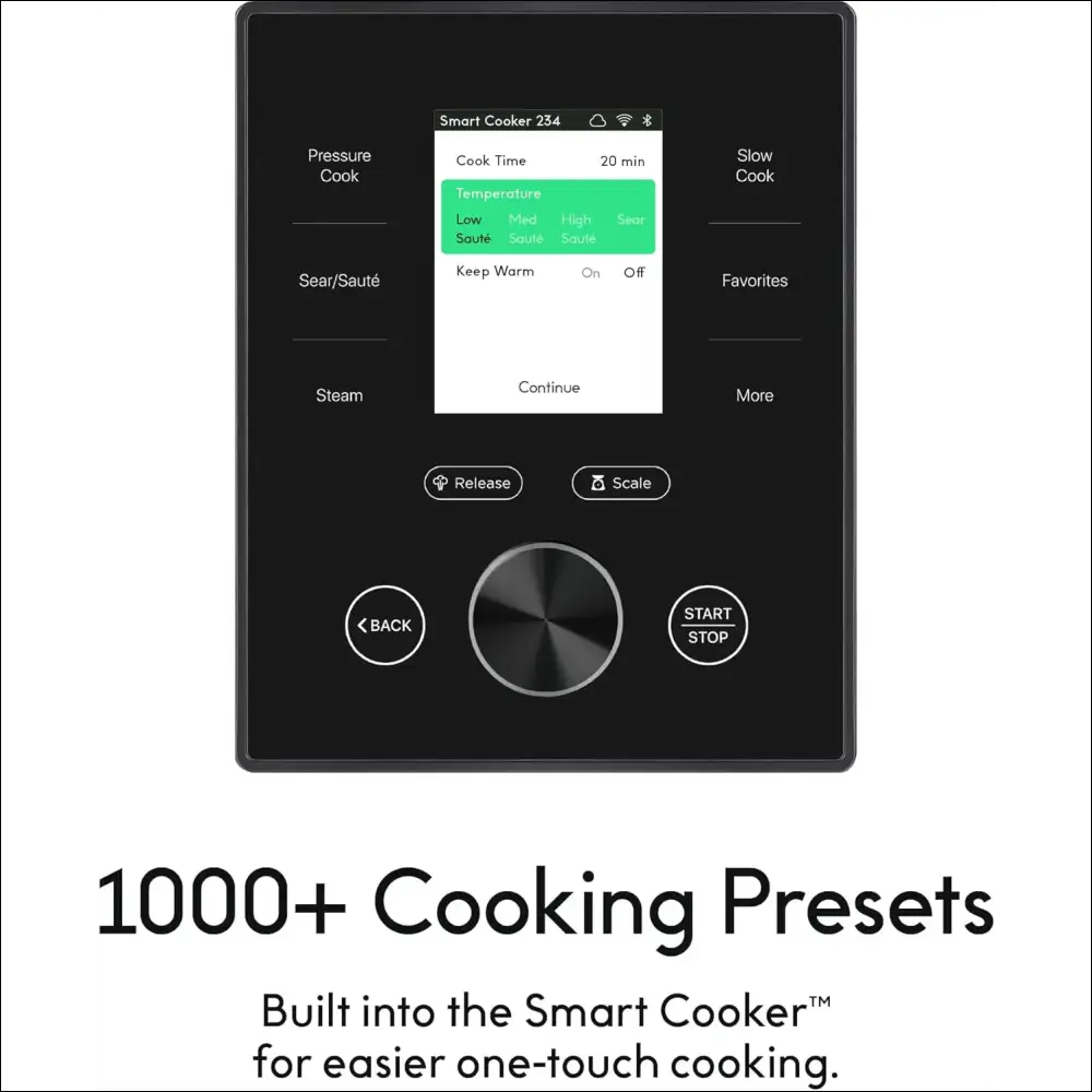 Chef iQ Smart Cooker: Touchscreen Interface with Cooking Presets