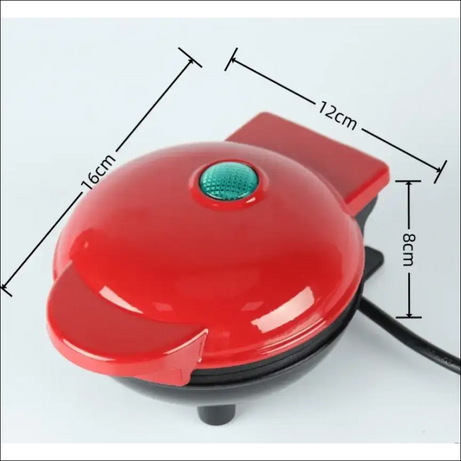 Chefio Mini Waffle Maker: Red Electric Waffle Iron for Single Waffles and Pancakes