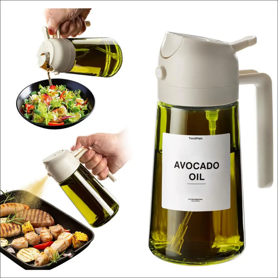 Chefio 2-in-1 Oil Dispenser: Spray & Pour Olive Oil or Cooking Oil. Kitchen Essential!
