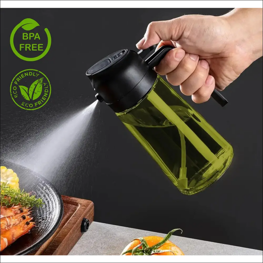 Chefio 2-in-1 Oil Sprayer & Dispenser: Olive & Cooking Oil, Mess-Free Pour, Healthy Cooking. Kitchen Essential, Precise Control.